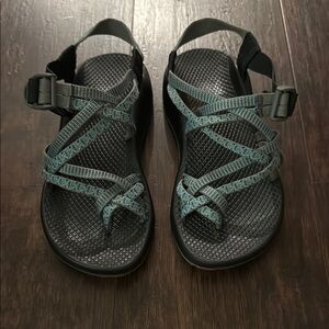 Chaco Black and Blue Sandals with Adjustable Straps and Arch Support